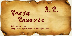 Nadja Nanović vizit kartica